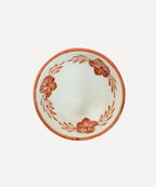 Flor Tapas Bowl | Hand-Painted Floral Ceramic, Rust Red