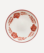 Flor Salad Bowl | Hand-Painted Floral Ceramic, Rust Red