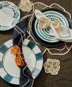 Franjas Dinner Plate | Hand-Painted Ceramic, Teal