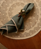 Mistletoe Napkin Ring | Handwoven Panama Hat Straw