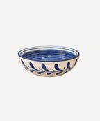 Helecho Tapas Bowl | Hand-Painted Fern Wreath Ceramic, Deep Blue