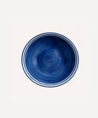 Helecho Tapas Bowl | Hand-Painted Fern Wreath Ceramic, Deep Blue