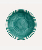 Helecho Salad Bowl | Hand-Painted Fern Wreath Ceramic, Teal