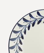 Helecho Dinner Plate | Hand-Painted Ceramic, Deep Blue