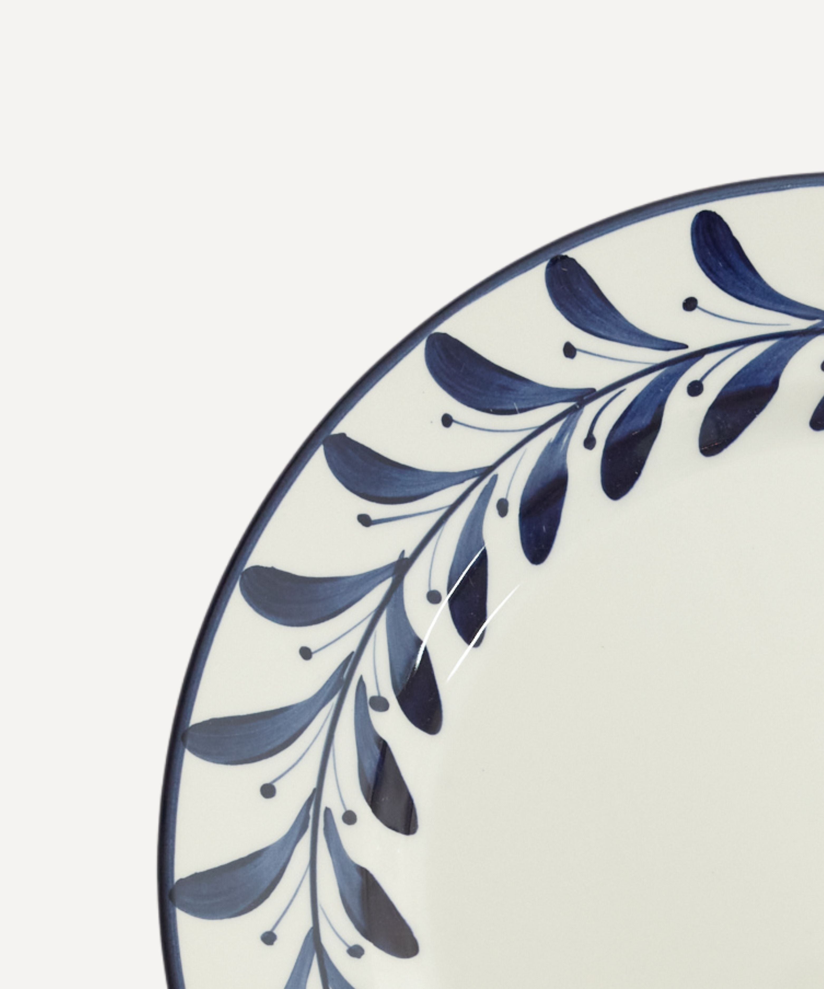 Helecho Dinner Plate | Hand-Painted Ceramic, Deep Blue