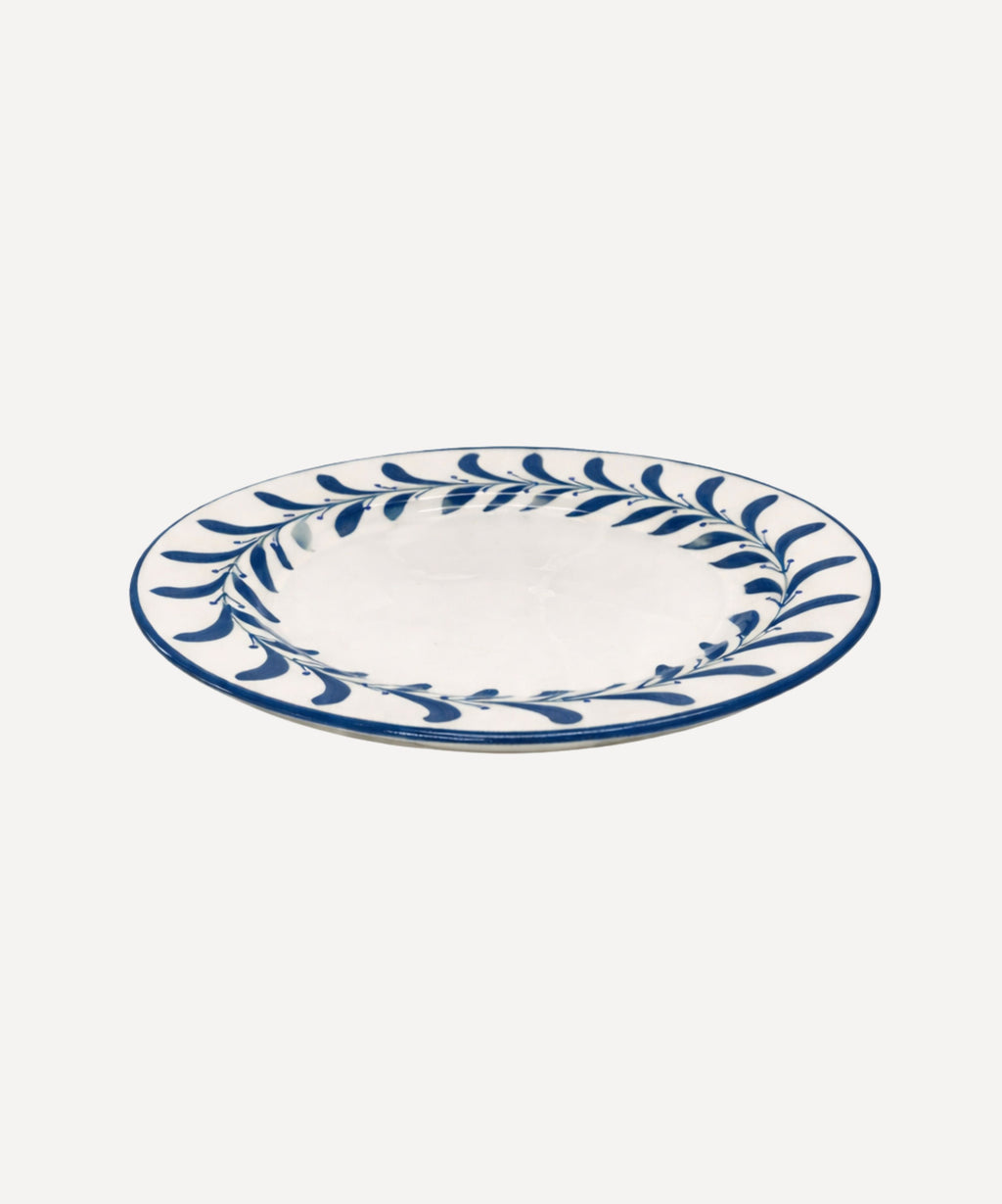 Helecho Dinner Plate | Hand-Painted Ceramic, Deep Blue