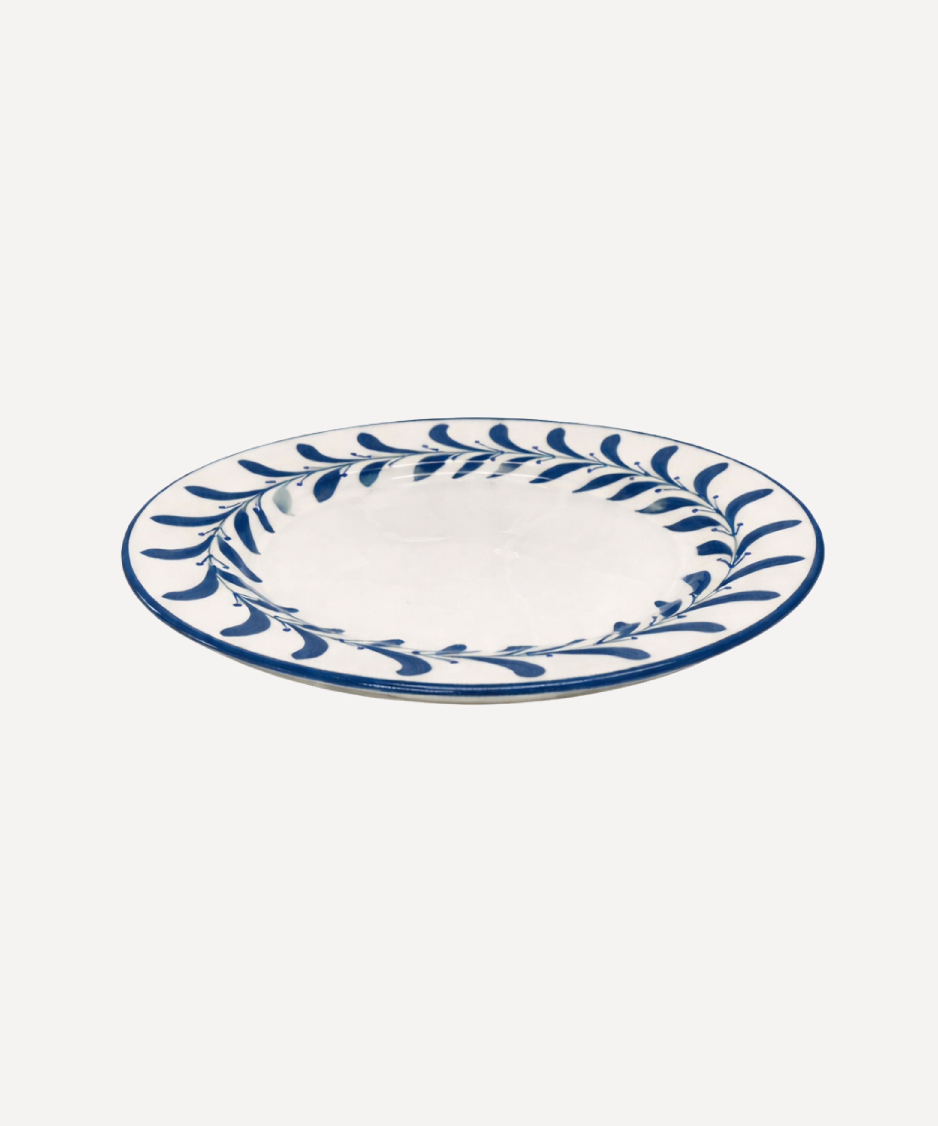 Helecho Dinner Plate | Hand-Painted Ceramic, Deep Blue