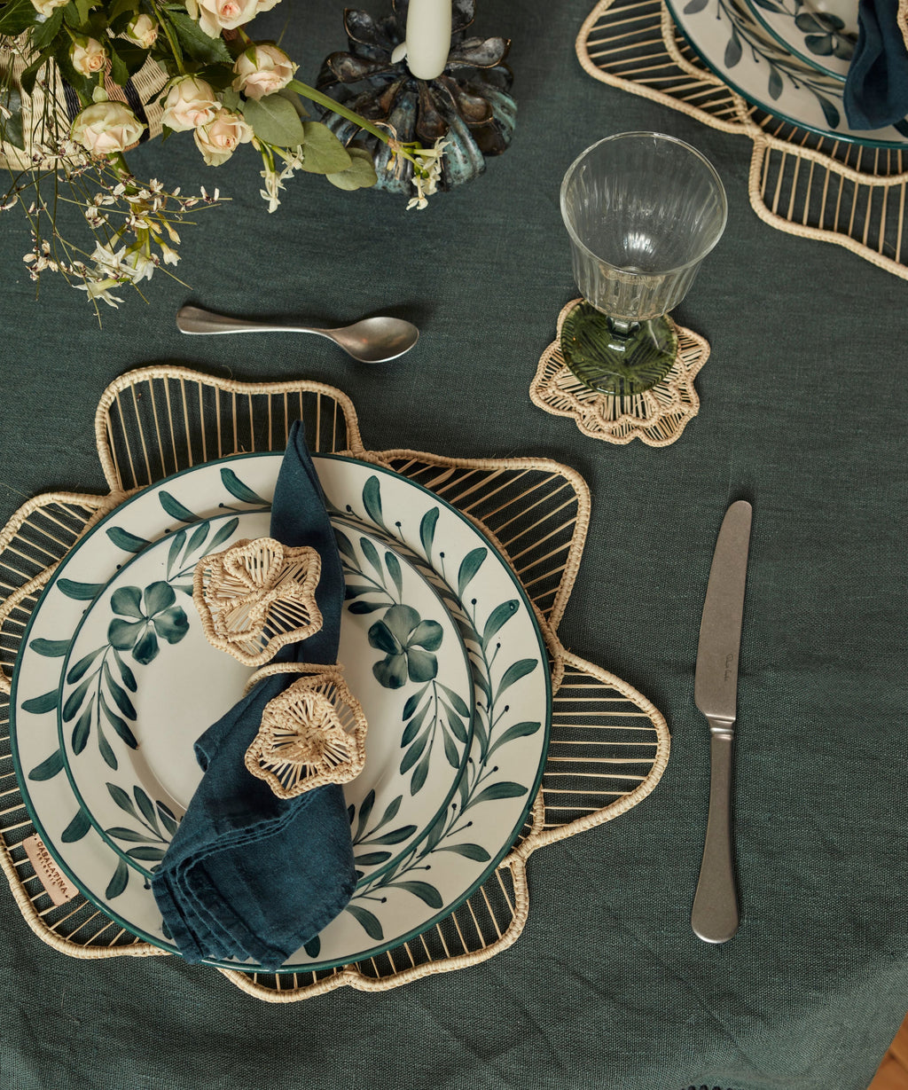 Helecho Dinner Plate | Hand-Painted Ceramic, Teal