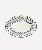 Helecho Serving Platter Set of 2 | Hand-Painted Ceramic, Deep Blue