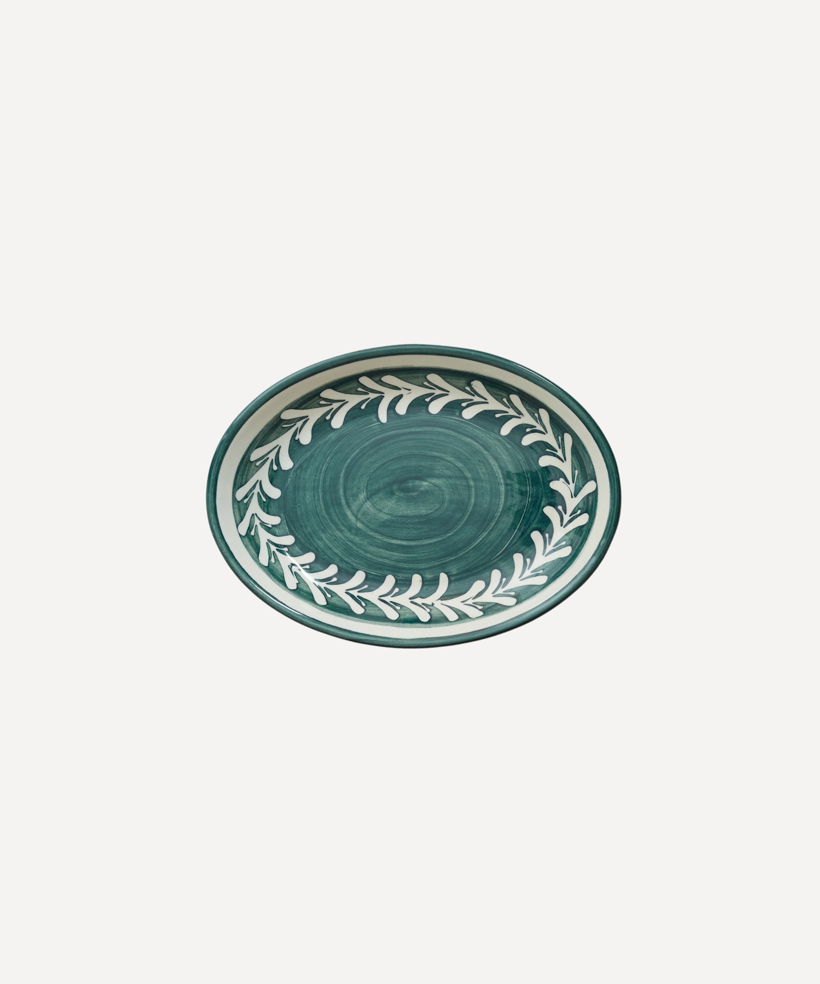 Helecho Serving Platter Set of 2 | Hand-Painted Ceramic, Teal