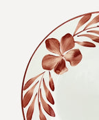Flor Side Plate | Hand-Painted Ceramic, Rust Red