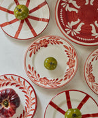 Flor Side Plate | Hand-Painted Ceramic, Rust Red
