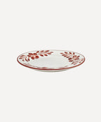 Flor Side Plate | Hand-Painted Ceramic, Rust Red