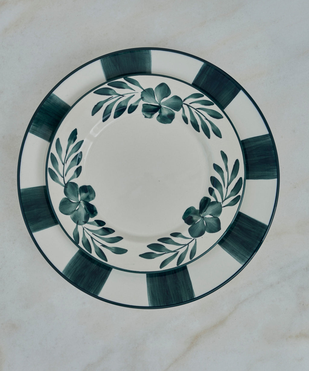 Flor Side Plate | Hand-Painted Ceramic, Teal