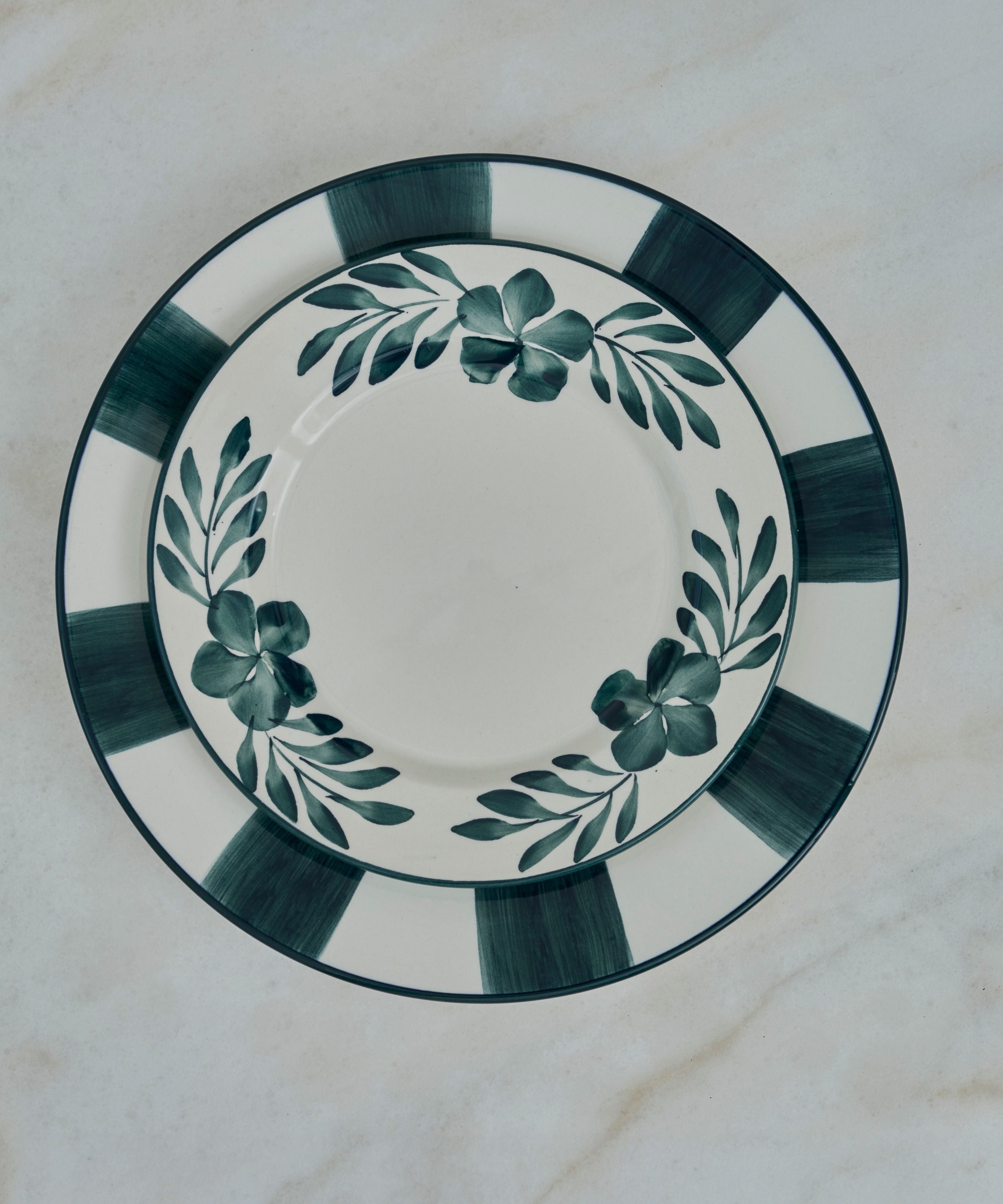Flor Side Plate | Hand-Painted Ceramic, Teal