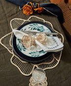 Flor Side Plate | Hand-Painted Ceramic, Teal