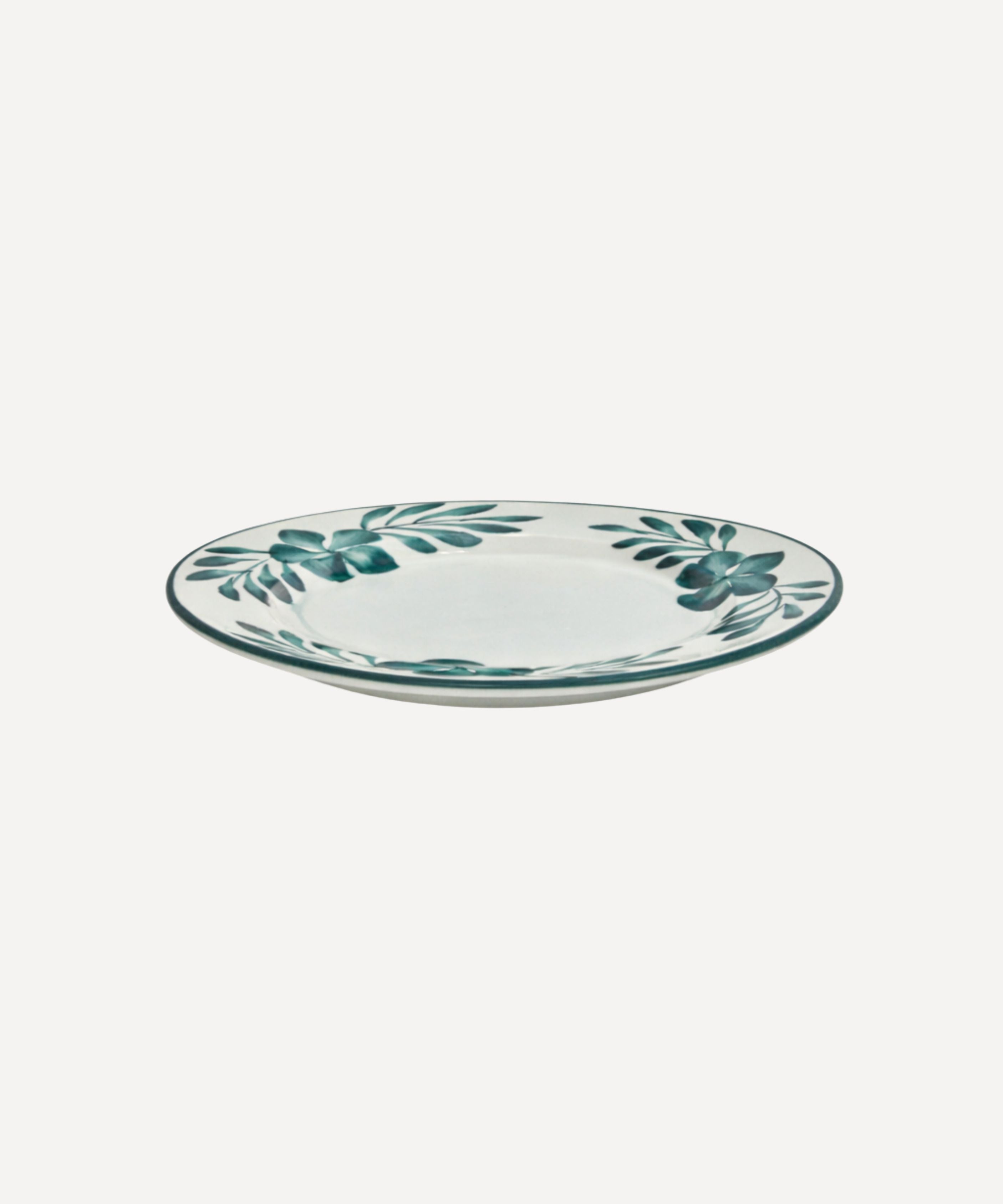 Flor Side Plate | Hand-Painted Ceramic, Teal