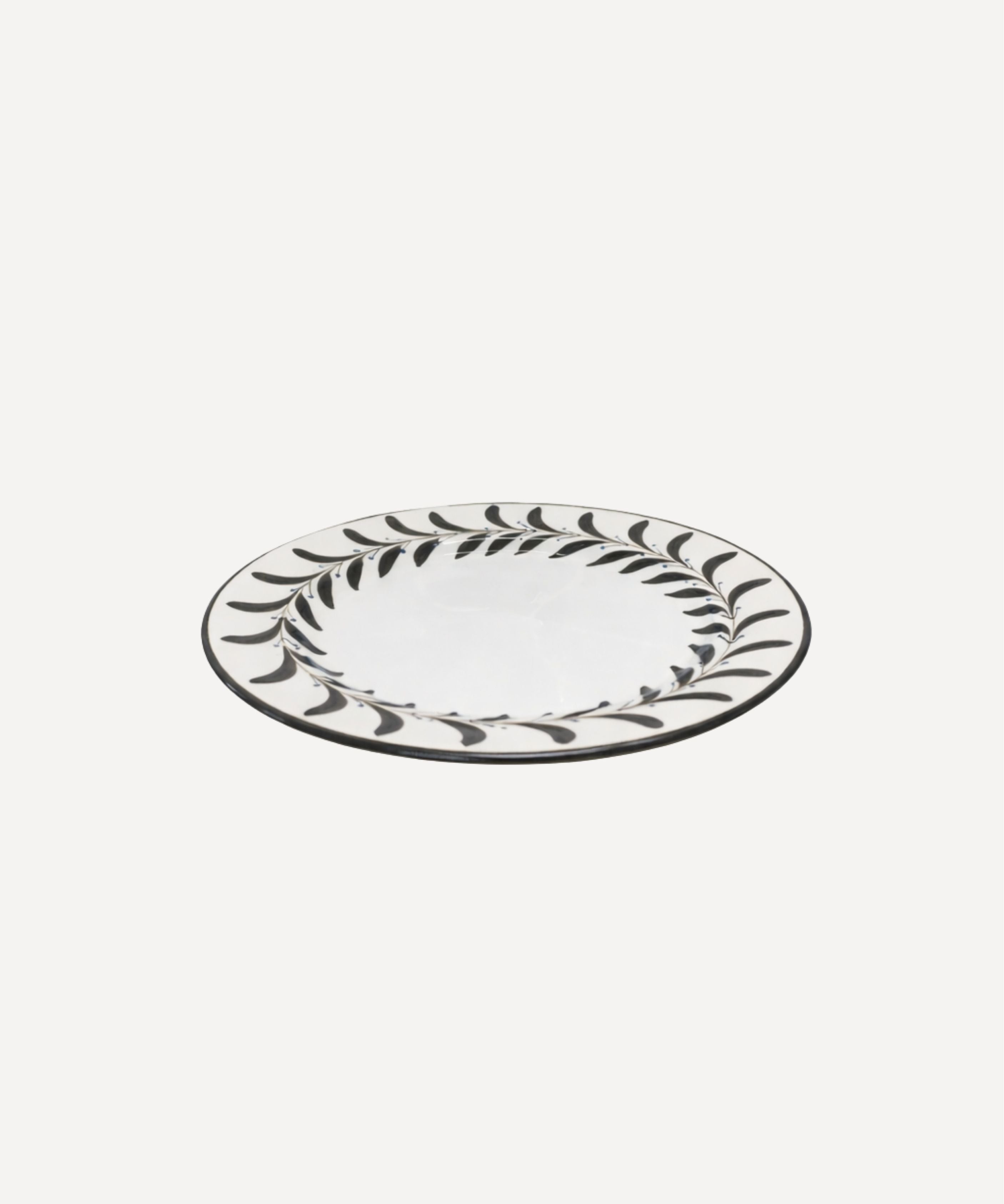 Helecho Side Plate | Hand-Painted Ceramic, Jet Black
