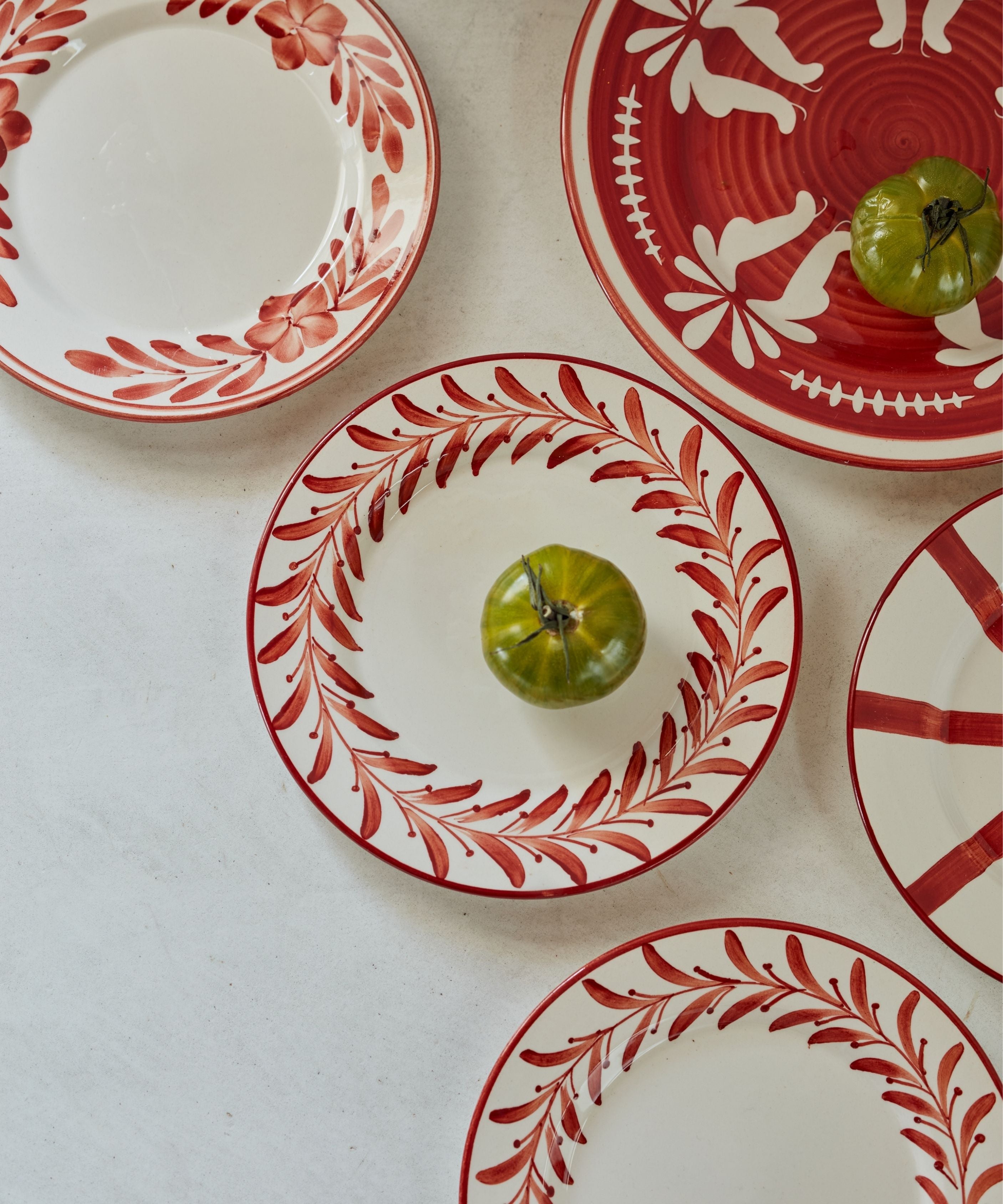 Helecho Side Plate | Hand-Painted Ceramic, Rust Red