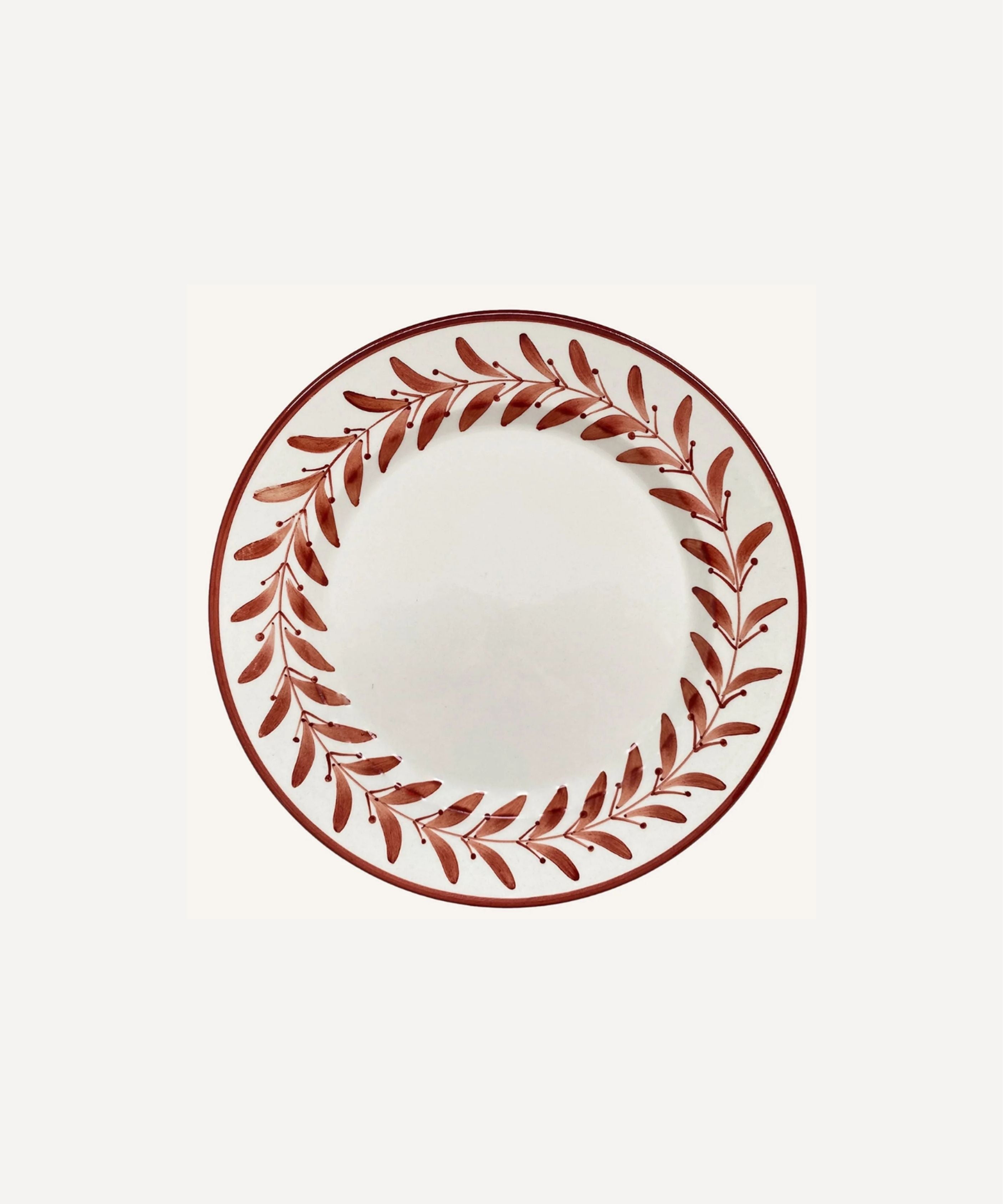 Helecho Side Plate | Hand-Painted Ceramic, Rust Red