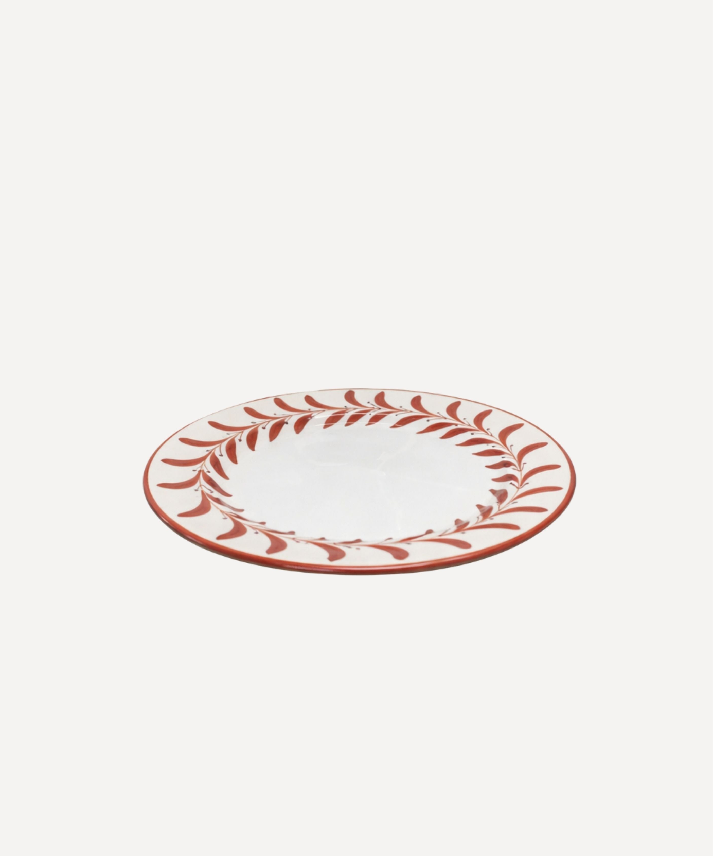 Helecho Side Plate | Hand-Painted Ceramic, Rust Red