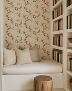 Coco - Wallpaper - Pink on Beige