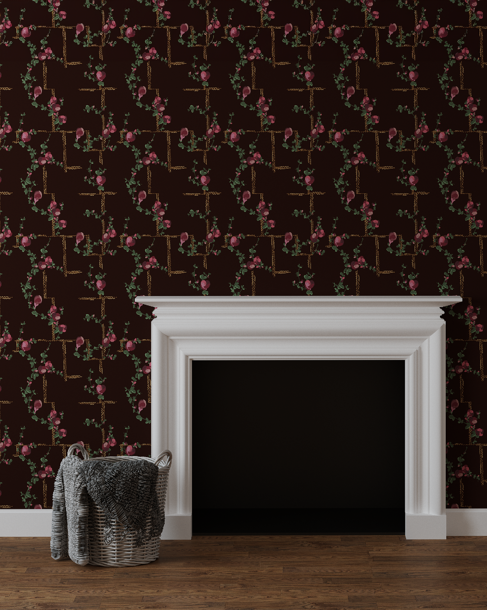 Coco - Wallpaper - Fuchsia on Brick