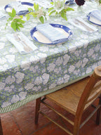 IN BLOOM hand block printed tablecloth