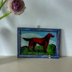NEW DOG BLUE BACKGROUND Indian glass painting multiple available