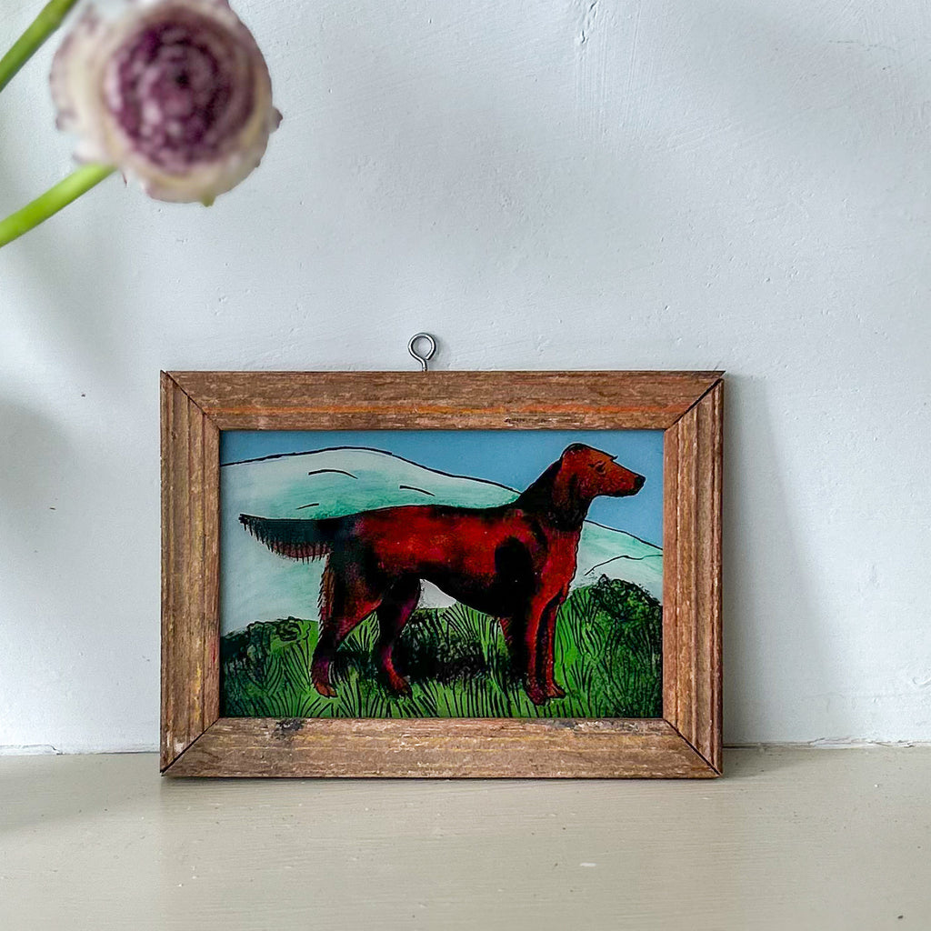 NEW DOG BLUE BACKGROUND Indian glass painting multiple available