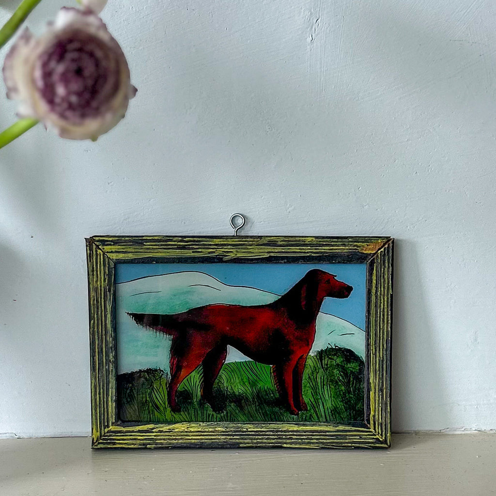 NEW DOG BLUE BACKGROUND Indian glass painting multiple available