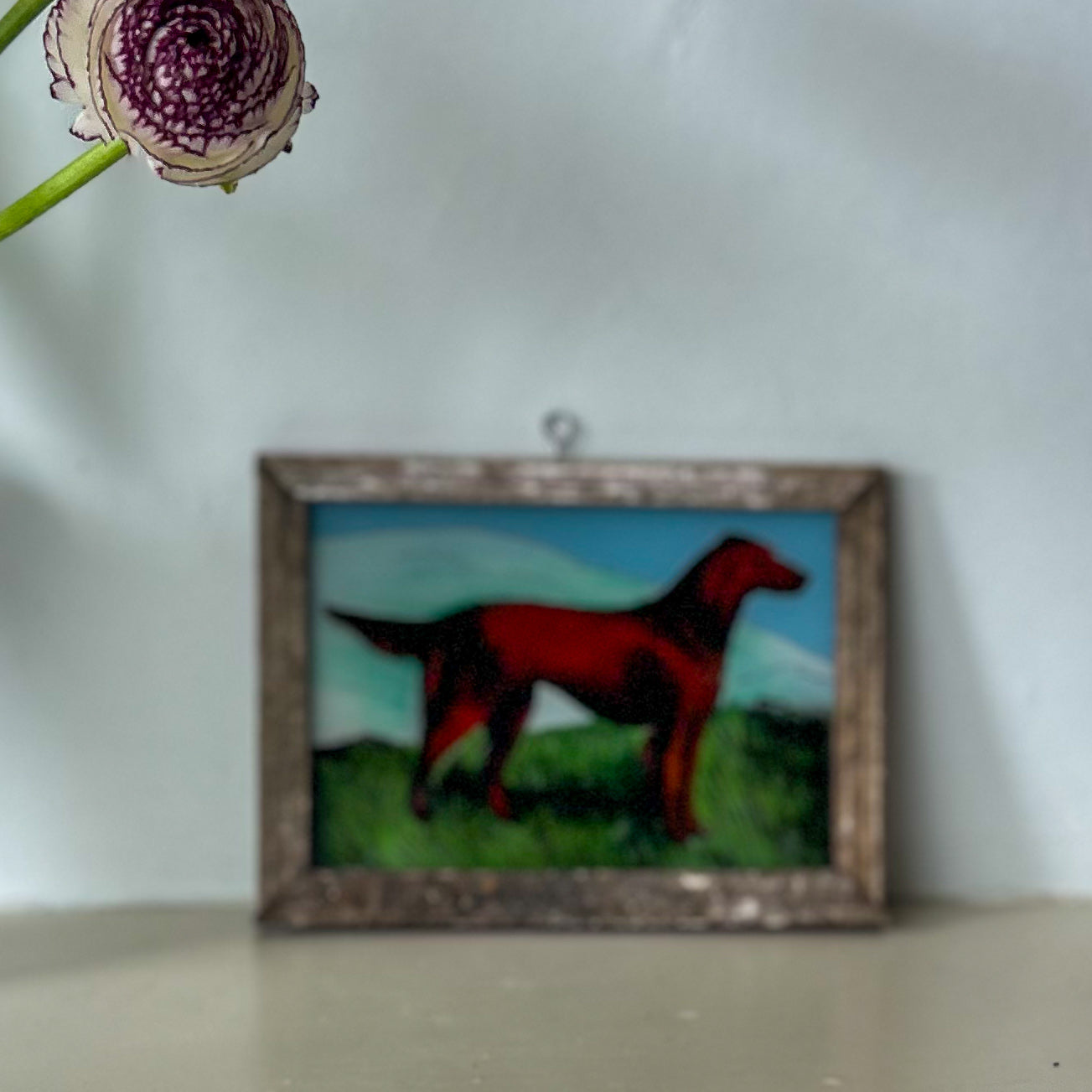 NEW DOG BLUE BACKGROUND Indian glass painting multiple available
