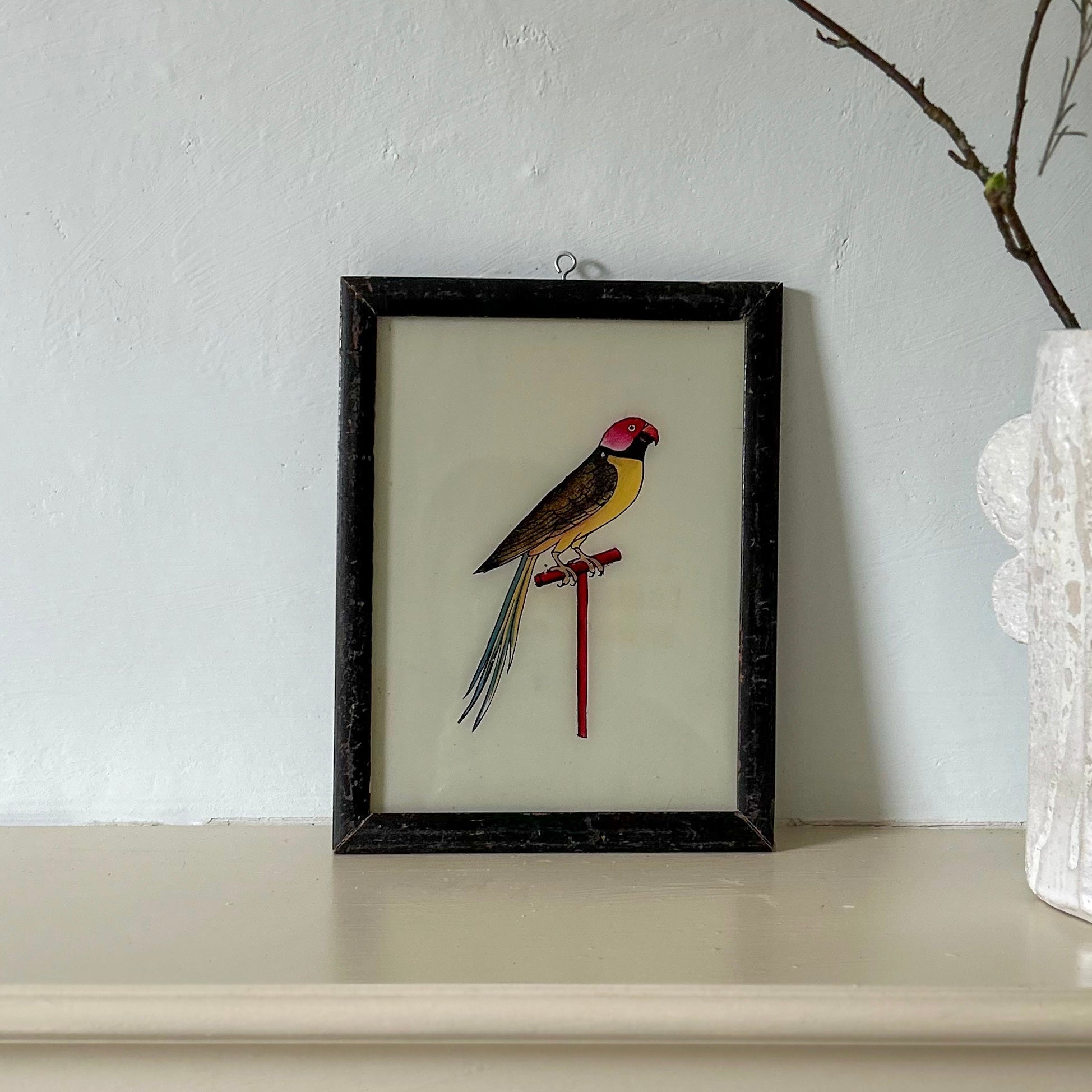 RED BEAK Indian glass painting