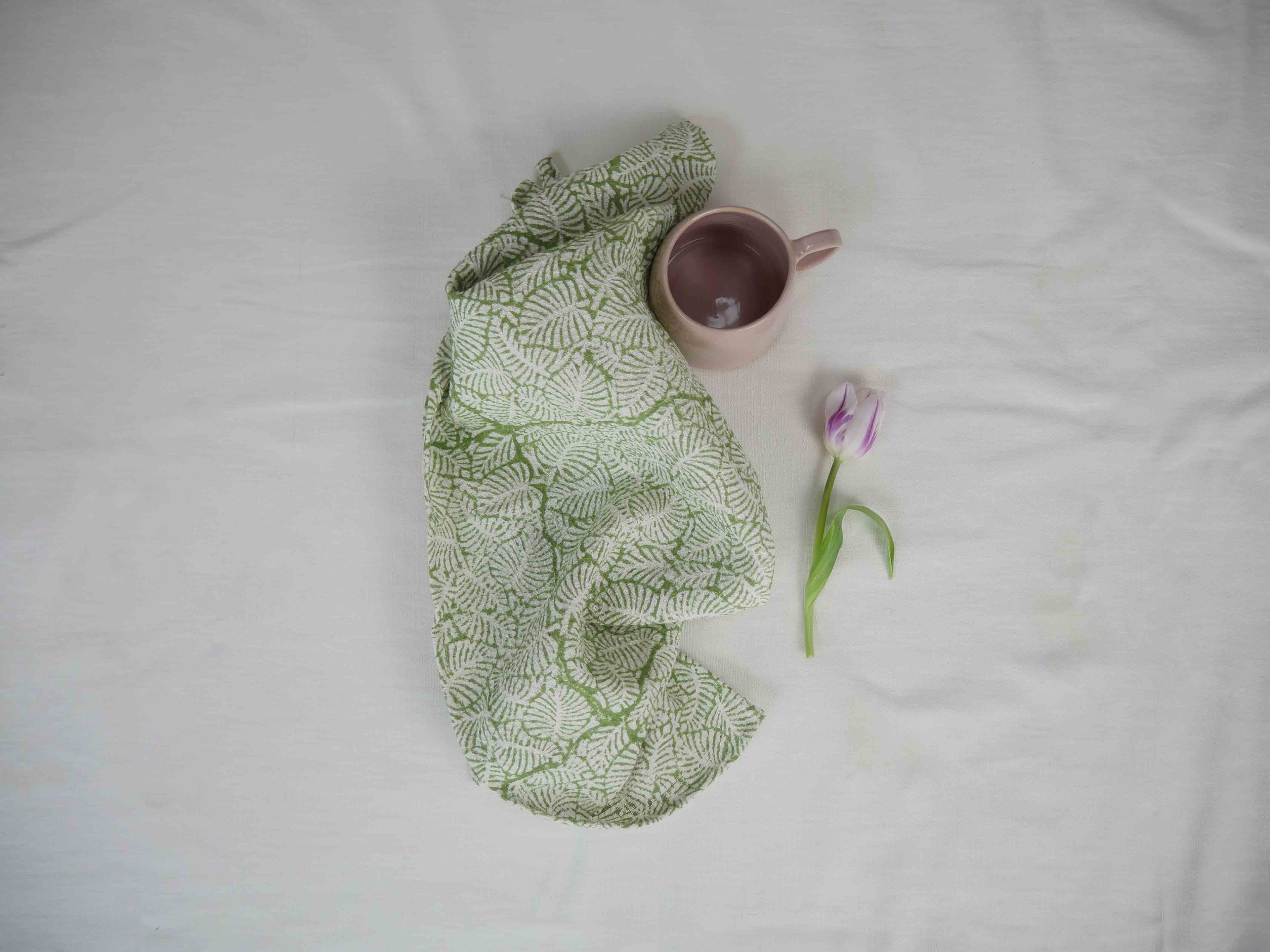 Leaf Design Tea Towel