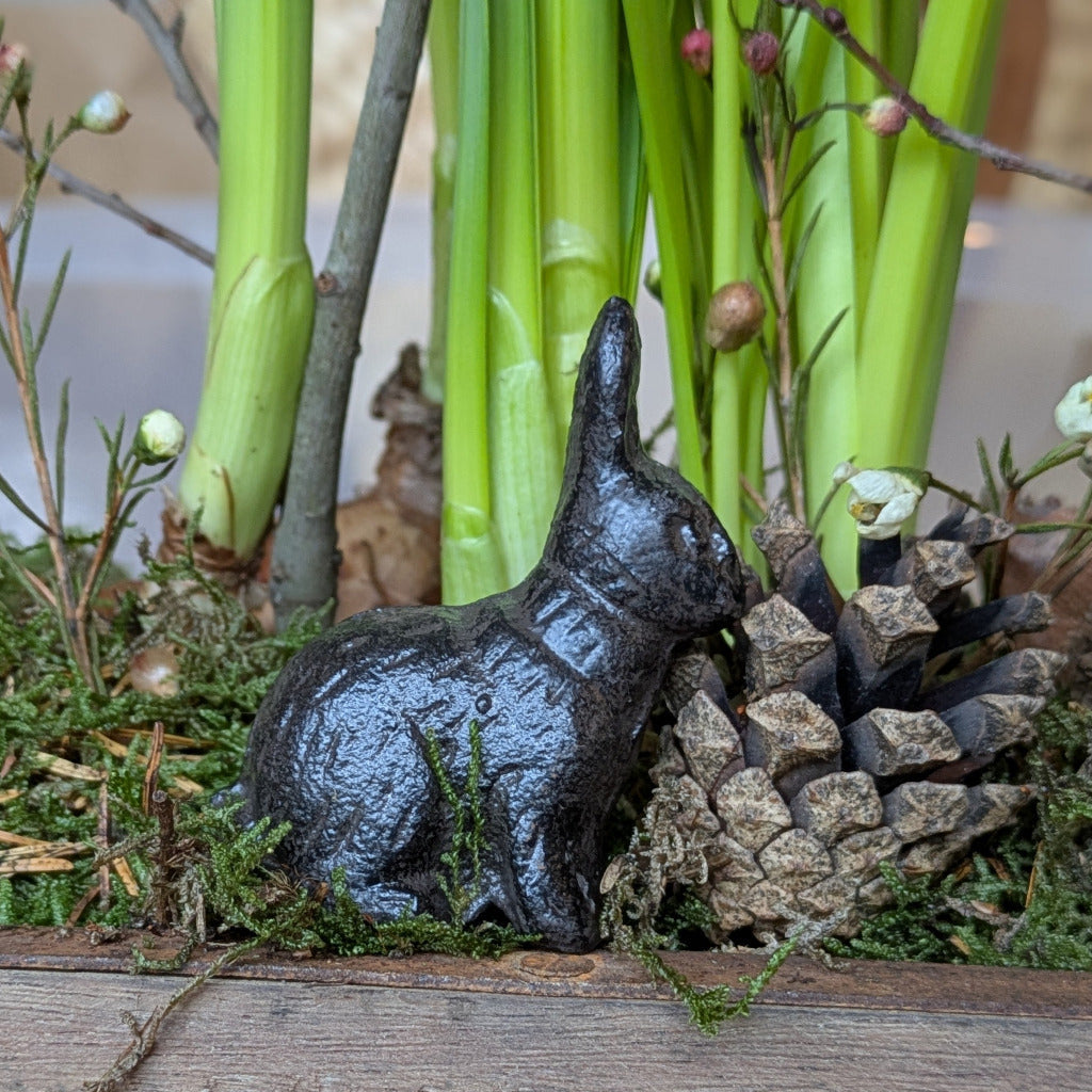 Cast Iron Easter Bunny | Table or Plant Decoration