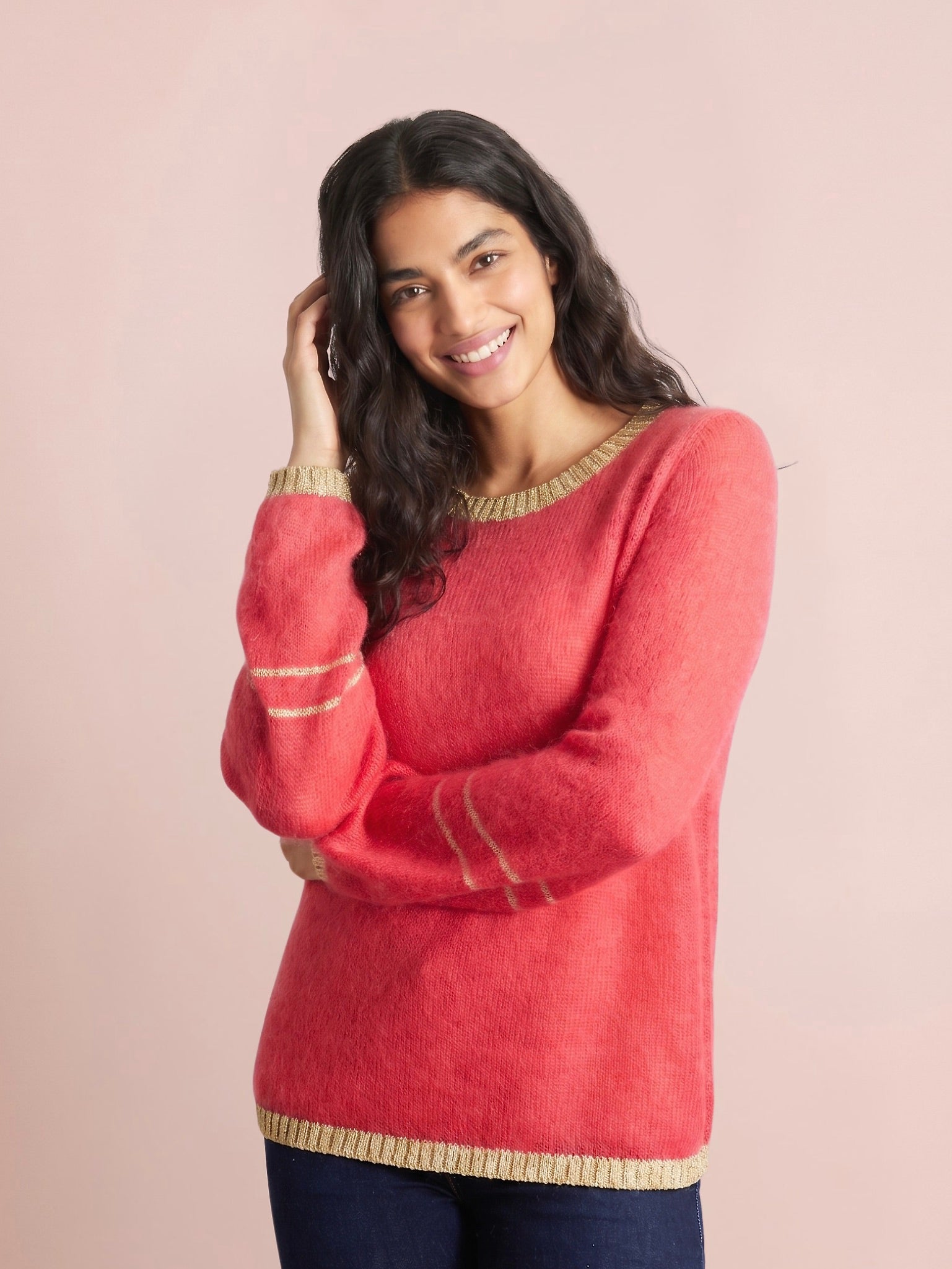 Lottie Mohair & Merino Knit Jumper with Lurex Trim