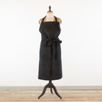 Large Charcoal cook's apron, dyed vintage French Linen