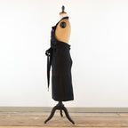 Large Charcoal cook's apron, dyed vintage French Linen