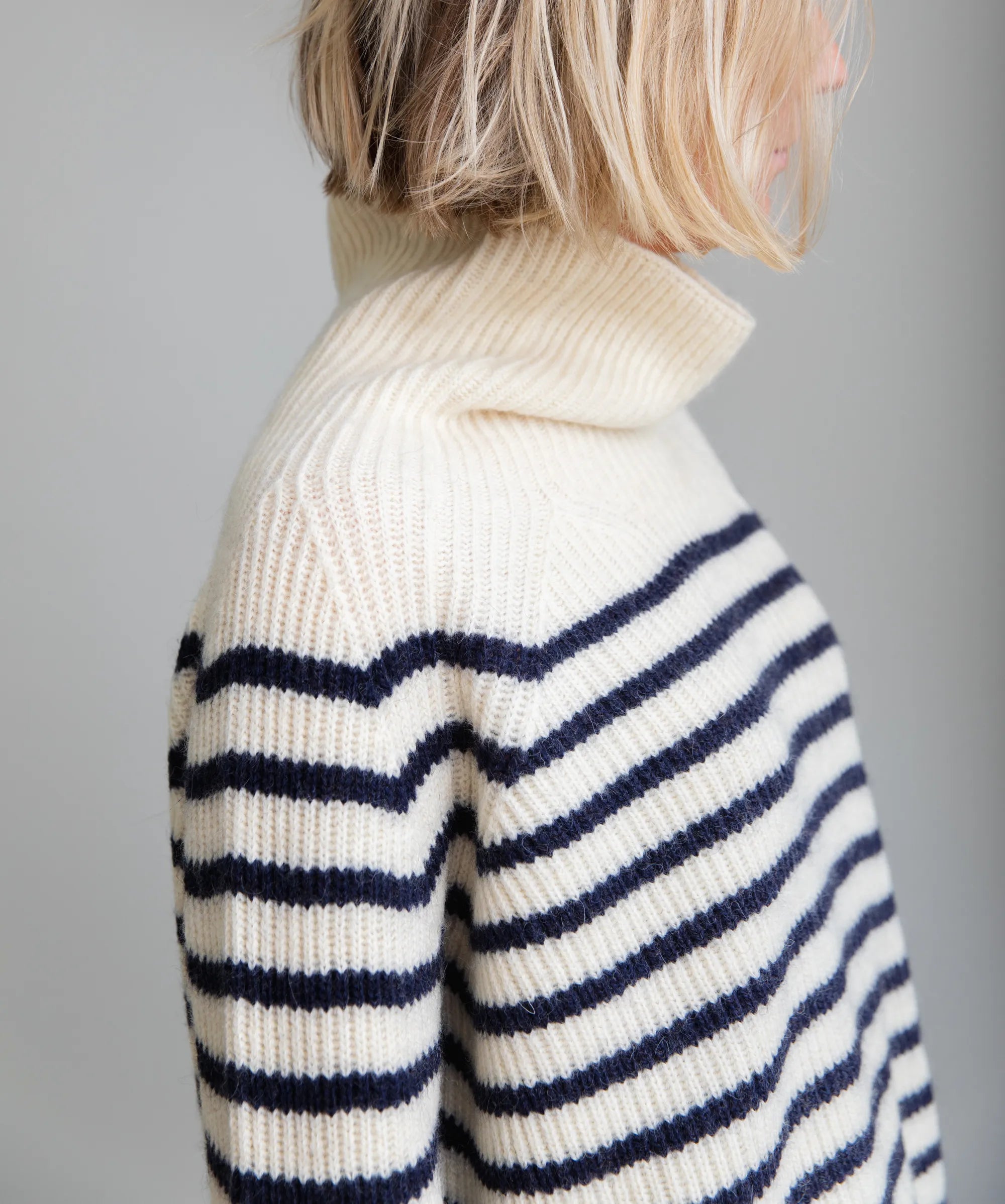 Chibbles Striped Funnel Neck