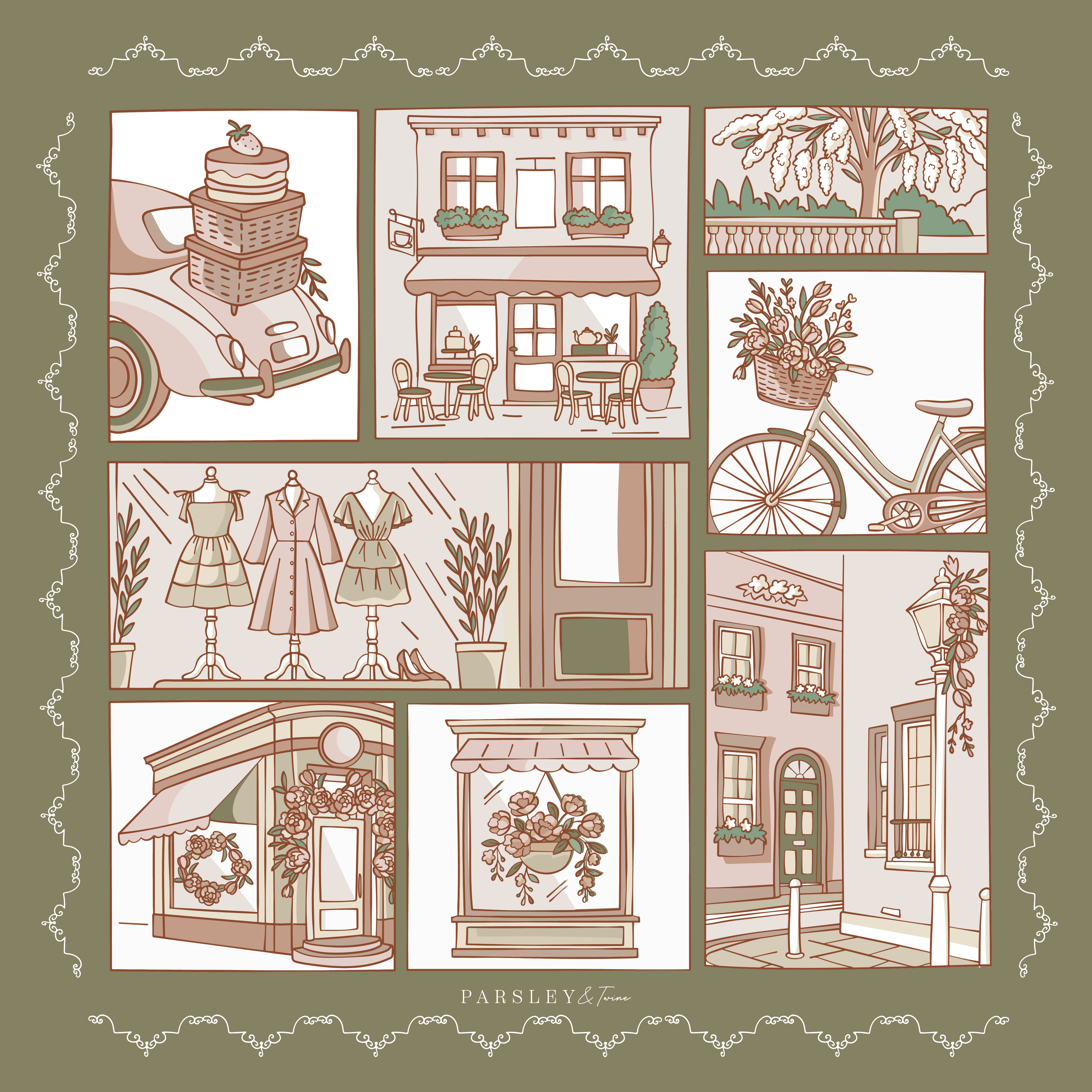 Medium Herb Chelsea Scarf