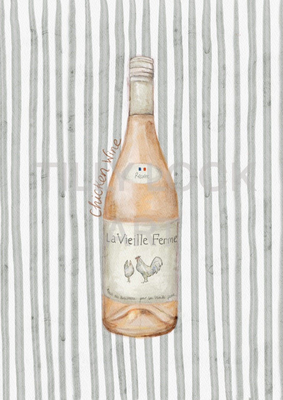 STRIPY CHICKEN WINE ~ OLIVE