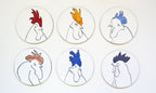 Hen Coasters set of 6
