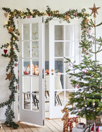 Scandi Straw Christmas Goat With Red Ribbon | Three Sizes