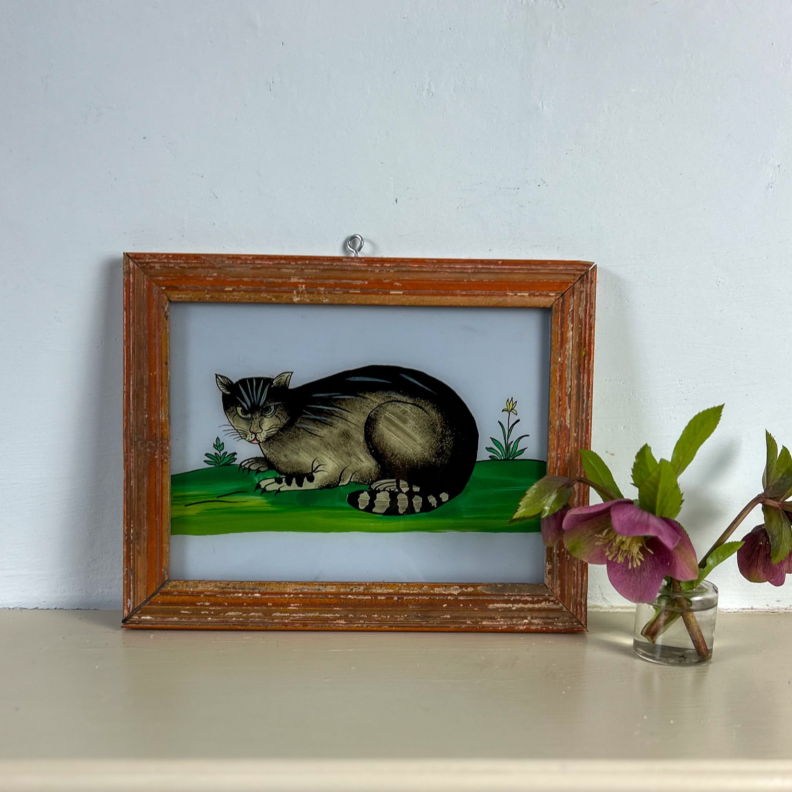 CAT Indian glass painting - multiple available