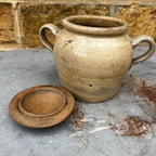 Unusual 19th Century Antique French Confit Pot with Lid