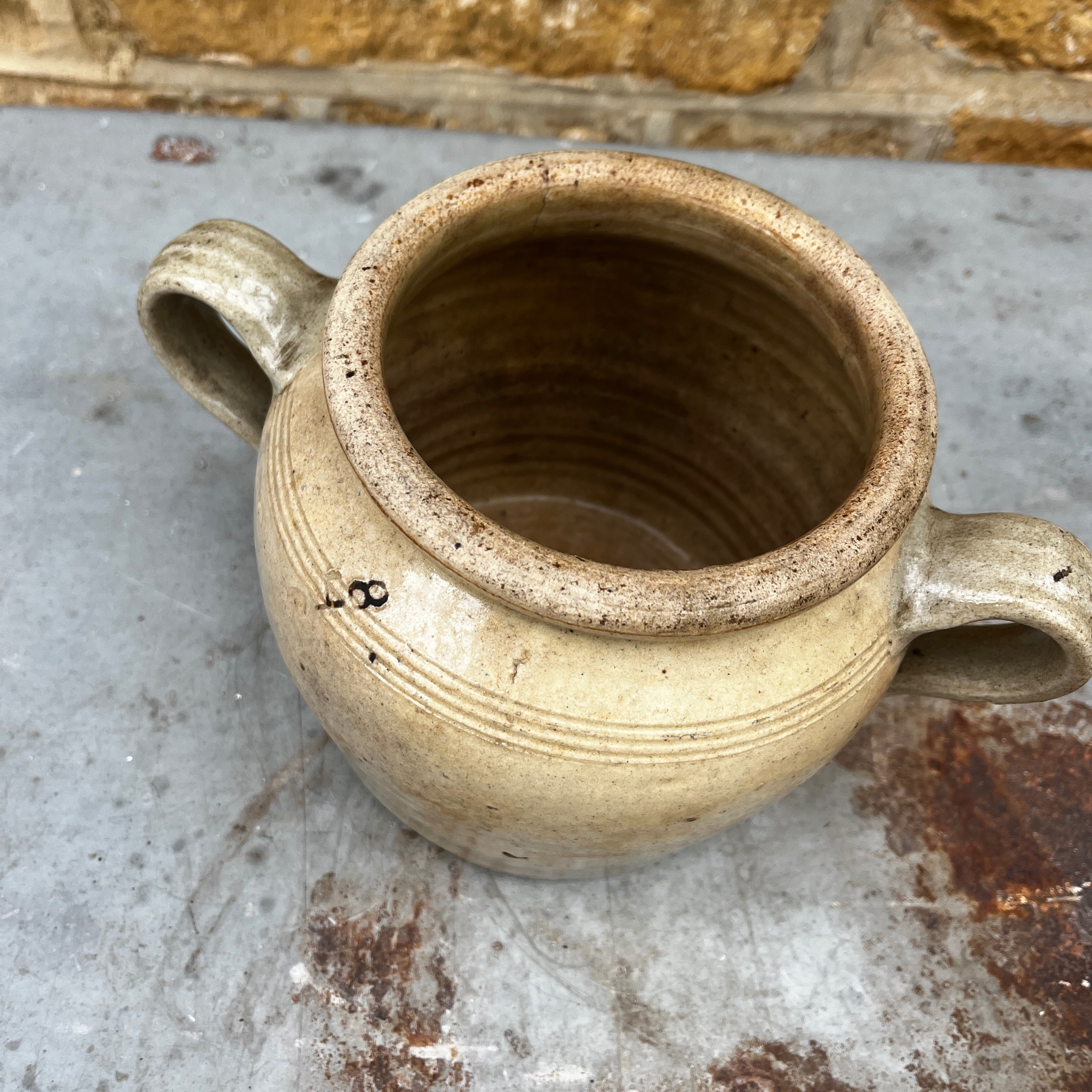 Unusual 19th Century Antique French Confit Pot with Lid