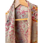 Coral & Pink Long Kantha Coat