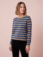 Stella Metallic Knit Top Lurex Sweater Top