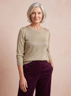 Stella Metallic Knit Top Lurex Sweater Top