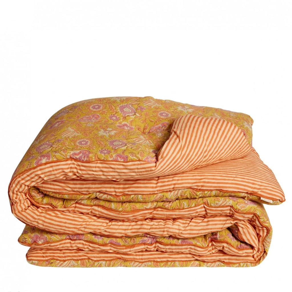 Cotton & Velvet Quilted Sofa Blanket Cover | 200 x 90cm